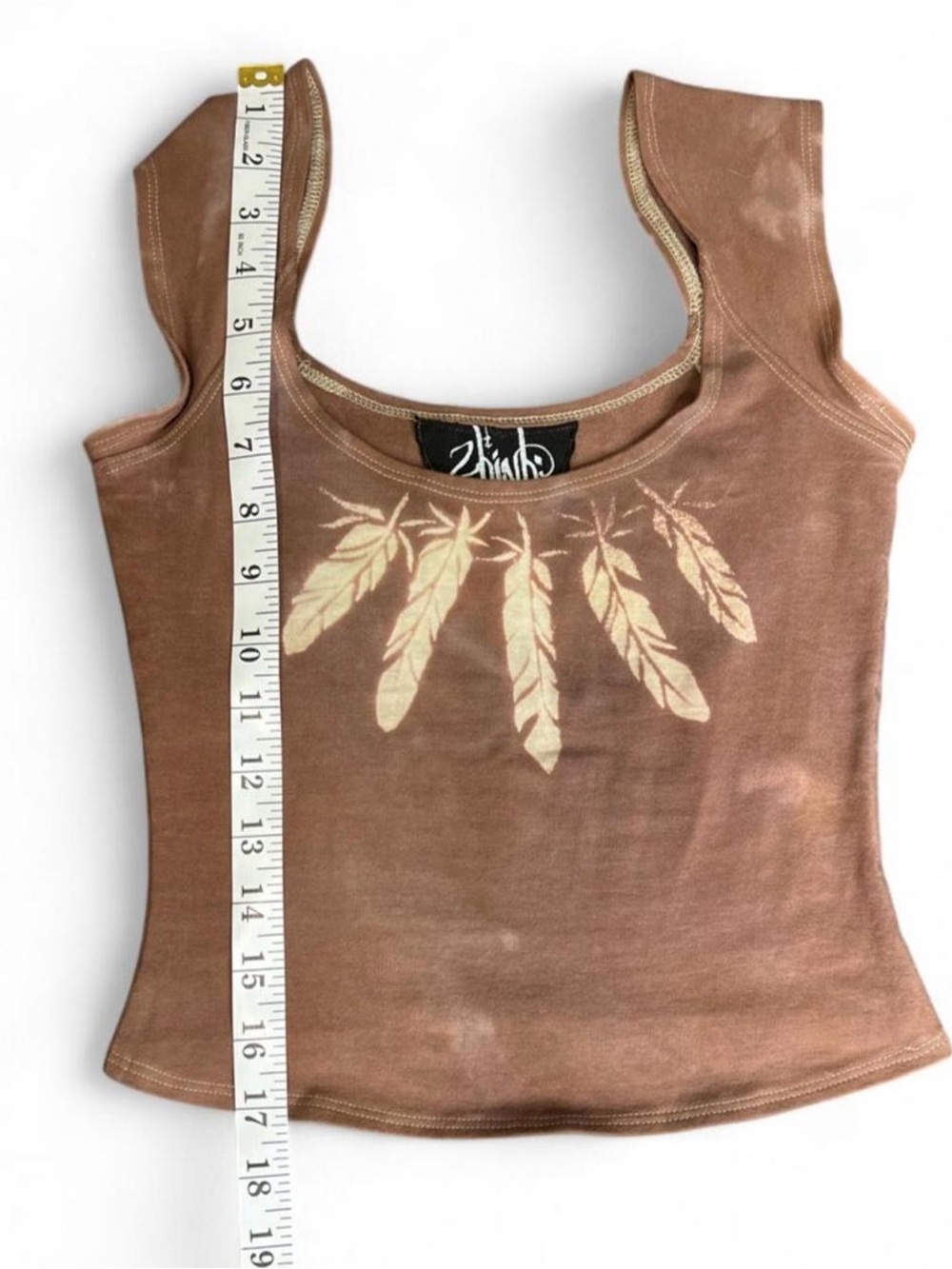 Zhinh by Zoë purple feather top, size xs - Picture 5 of 5